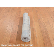 Load image into Gallery viewer, 2&#39;x2&#39; Lace White, Sample Fragment, Luxurious Plush, Modern, Pure Silk With Textured Wool, Hand Knotted, Square, Oriental Rug FWR468108