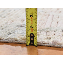 Load image into Gallery viewer, 2&#39;x2&#39; Lace White, Sample Fragment, Luxurious Plush, Modern, Pure Silk With Textured Wool, Hand Knotted, Square, Oriental Rug FWR468108