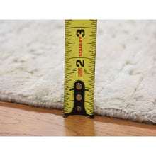 Load image into Gallery viewer, 2&#39;x2&#39; Bone White, Sample Fragment, Modern, Pure Silk With Textured Wool, Hand Knotted, Square, Oriental Rug FWR468120