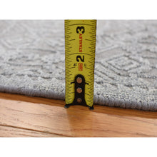 Load image into Gallery viewer, 2&#39;x2&#39; Spanish Gray, Silk With Textured Wool, Sample Strike Off, Tone On Tone Jewelry Design, Hand Knotted, Square, Oriental Rug FWR468126