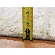 Load image into Gallery viewer, 2&#39;x2&#39; Shades of Beige, Sample Fragment, Modern, Luxurious Plush, Pure Silk with Textured Wool, Hand Knotted, Square, Oriental Rug FWR468132