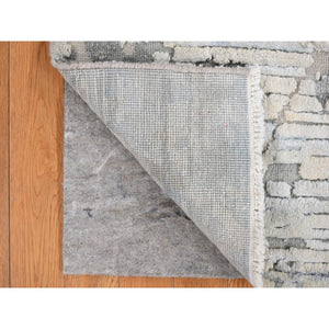 2'x2'1" Chetwode Green, Pastel Collection, Luxurious Plush, Pure Silk with Textured Wool, Hand Knotted, Sample Oriental Rug FWR468138