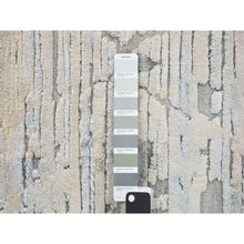Load image into Gallery viewer, 2&#39;x2&#39;1&quot; Chetwode Green, Pastel Collection, Luxurious Plush, Pure Silk with Textured Wool, Hand Knotted, Sample Oriental Rug FWR468138