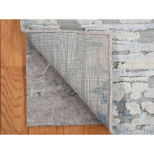 Load image into Gallery viewer, 2&#39;x2&#39; Chetwode Green, Pastel Collection, Luxurious Plush, Pure Silk with Textured Wool, Hand Knotted, Sample Square Oriental Rug FWR468150