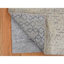 Load image into Gallery viewer, 2&#39;x2&#39;3&quot; Parchment White, Pure Silk, Broken And Erased Design, Tone On Tone, Hand Knotted, Sample Oriental Rug FWR468162