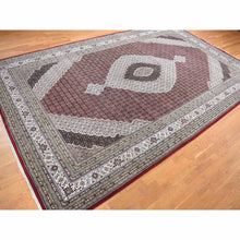 Load image into Gallery viewer, 10&#39;x16&#39; Barn Red, Tabriz Mahi With Large Medallion, 100% Wool, Hand Knotted, Special Wide And Long Size Oriental Rug FWR468192