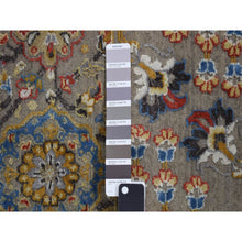 Load image into Gallery viewer, 12&#39;x18&#39; Silver Gray, THE SUNSET ROSETTES, Broken and Erased Persian Inspired Design, Wool and Pure Silk, Hand Knotted, Oversized Oriental Rug FWR468198