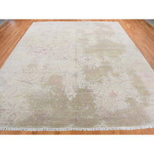 Load image into Gallery viewer, 12&#39;x15&#39;4&quot; Pink Gray, Broken and Erased Persian Inspired Design, Wool and Silk with Touch of Pink, Hand Knotted, Oversize Oriental Rug FWR468222
