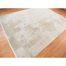 Load image into Gallery viewer, 12&#39;x15&#39;4&quot; Pink Gray, Broken and Erased Persian Inspired Design, Wool and Silk with Touch of Pink, Hand Knotted, Oversize Oriental Rug FWR468222