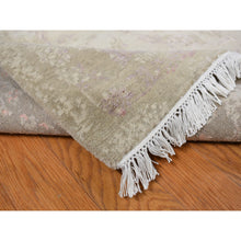 Load image into Gallery viewer, 12&#39;x15&#39;4&quot; Pink Gray, Broken and Erased Persian Inspired Design, Wool and Silk with Touch of Pink, Hand Knotted, Oversize Oriental Rug FWR468222