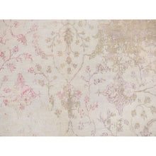 Load image into Gallery viewer, 12&#39;x15&#39;4&quot; Pink Gray, Broken and Erased Persian Inspired Design, Wool and Silk with Touch of Pink, Hand Knotted, Oversize Oriental Rug FWR468222