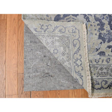Load image into Gallery viewer, 12&#39;x18&#39; Cloud Gray, Broken and Erased Persian Design, Wool with Pure Silk, Hand Knotted, Oversized Oriental Rug FWR468228