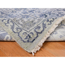 Load image into Gallery viewer, 12&#39;x18&#39; Cloud Gray, Broken and Erased Persian Design, Wool with Pure Silk, Hand Knotted, Oversized Oriental Rug FWR468228
