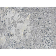 Load image into Gallery viewer, 12&#39;x18&#39; Cloud Gray, Broken and Erased Persian Design, Wool with Pure Silk, Hand Knotted, Oversized Oriental Rug FWR468228