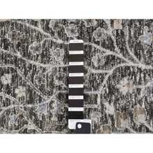 Load image into Gallery viewer, 11&#39;9&quot;x11&#39;9&quot; Stone Gray, Cypress Tree Design, Silk With Textured Wool, Hand Knotted, Round Oriental Rug FWR468258