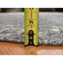 Load image into Gallery viewer, 11&#39;9&quot;x11&#39;9&quot; Stone Gray, Cypress Tree Design, Silk With Textured Wool, Hand Knotted, Round Oriental Rug FWR468258