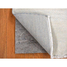 Load image into Gallery viewer, 2&#39;7&quot;x6&#39;2&quot; Old Lace White, Wool and Silk, Tone on Tone Grass Design, Hand Knotted, Short Runner Oriental Rug FWR468288