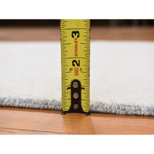Load image into Gallery viewer, 2&#39;7&quot;x6&#39;2&quot; Old Lace White, Wool and Silk, Tone on Tone Grass Design, Hand Knotted, Short Runner Oriental Rug FWR468288