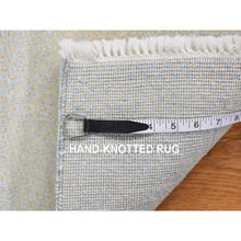 Load image into Gallery viewer, 2&#39;7&quot;x6&#39;2&quot; Old Lace White, Wool and Silk, Tone on Tone Grass Design, Hand Knotted, Short Runner Oriental Rug FWR468288