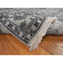 Load image into Gallery viewer, 6&#39;x9&#39;2&quot; Stone Gray, Heriz Design, Wool and Silk, Hi-lo Pile, Hand Knotted, Oriental Rug FWR468294