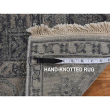 Load image into Gallery viewer, 6&#39;x9&#39;2&quot; Stone Gray, Heriz Design, Wool And Silk, Hi-lo Pile, Hand Knotted, Oriental Rug FWR468294