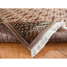 Load image into Gallery viewer, 3&#39;5&quot;x4&#39;10&quot; Almond Brown, Mori Bokara with Jaldar Geometric Design, 100% Wool, Hand Knotted, Oriental Rug FWR468318