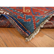 Load image into Gallery viewer, 6&#39;10&quot;x9&#39;3&quot; Scarlet Red, Antique Caucasian Swan Kazak, Vegetable Dyes, Good Condition, No Repairs, Clean, Rare Large Size, 100% Wool, Hand Knotted Oriental Rug FWR468336