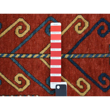 Load image into Gallery viewer, 6&#39;10&quot;x9&#39;3&quot; Scarlet Red, Antique Caucasian Swan Kazak, Vegetable Dyes, Good Condition, No Repairs, Clean, Rare Large Size, 100% Wool, Hand Knotted Oriental Rug FWR468336