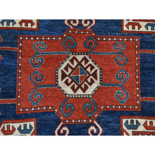 Load image into Gallery viewer, 6&#39;10&quot;x9&#39;3&quot; Scarlet Red, Antique Caucasian Swan Kazak, Vegetable Dyes, Good Condition, No Repairs, Clean, Rare Large Size, 100% Wool, Hand Knotted Oriental Rug FWR468336