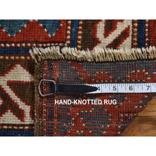 Load image into Gallery viewer, 6&#39;10&quot;x9&#39;3&quot; Scarlet Red, Antique Caucasian Swan Kazak, Vegetable Dyes, Good Condition, No Repairs, Clean, Rare Large Size, 100% Wool, Hand Knotted Oriental Rug FWR468336