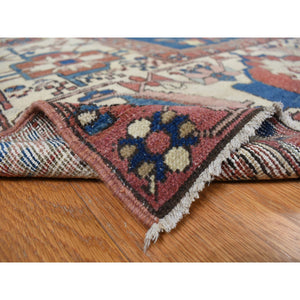 11'3"x15'3" Vermilion Red, Antique Persian Serapi Heriz, 100% Wool, Hand Knotted, Even Wear, Clean, Sides and Ends Secured, Oversized Oriental Rug FWR468342