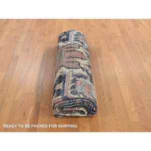 11'3"x15'3" Vermilion Red, Antique Persian Serapi Heriz, 100% Wool, Hand Knotted, Even Wear, Clean, Sides and Ends Secured, Oversized Oriental Rug FWR468342