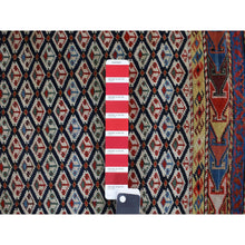 Load image into Gallery viewer, 3&#39;1&quot;x6&#39; Smoke White With Prussian Blue, Antique Shirvan Caucasian With Prayer Design, 100% Wool, Hand Knotted, Good Condition, Even Wear, Clean, Sides And Ends Professionally Secured, Runner Oriental Rug FWR468354