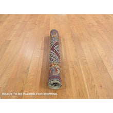 Load image into Gallery viewer, 3&#39;1&quot;x6&#39; Smoke White With Prussian Blue, Antique Shirvan Caucasian With Prayer Design, 100% Wool, Hand Knotted, Good Condition, Even Wear, Clean, Sides And Ends Professionally Secured, Runner Oriental Rug FWR468354