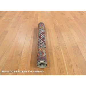 3'1"x6' Smoke White with Prussian Blue, Antique Shirvan Caucasian with Prayer Design, 100% Wool, Hand Knotted, Good Condition, Even Wear, Clean, Sides and Ends Professionally Secured, Runner Oriental Rug FWR468354