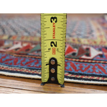 Load image into Gallery viewer, 3&#39;1&quot;x6&#39; Smoke White With Prussian Blue, Antique Shirvan Caucasian With Prayer Design, 100% Wool, Hand Knotted, Good Condition, Even Wear, Clean, Sides And Ends Professionally Secured, Runner Oriental Rug FWR468354