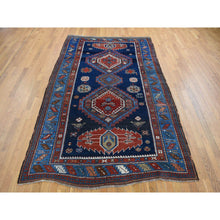 Load image into Gallery viewer, 6&#39;2&quot;x9&#39;9&quot; Braves Navy Blue, Antique Caucasian Kazak, 100% Wool, Hand Knotted, Good Condition, Signed And Dated 1929, Clean, Sides And Ends Professionally Secured, Large Runner Oriental Rug FWR468360