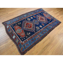 Load image into Gallery viewer, 6&#39;2&quot;x9&#39;9&quot; Braves Navy Blue, Antique Caucasian Kazak, 100% Wool, Hand Knotted, Good Condition, Signed And Dated 1929, Clean, Sides And Ends Professionally Secured, Large Runner Oriental Rug FWR468360