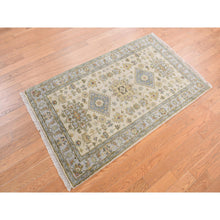 Load image into Gallery viewer, 3&#39;x5&#39;1&quot; Acoustic White, Extra Soft Wool, Hand Knotted, Karajeh Design Tribal Medallions, Runner Oriental Rug FWR468372