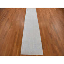 Load image into Gallery viewer, 2&#39;8&quot;x12&#39; Spring White Color, White Wash Peshawar With Only Subtle Design Showing Through, 100% Wool, Hand Knotted, Oriental Rug FWR468420