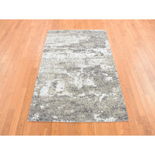 Load image into Gallery viewer, 4&#39;x6&#39; Laurel Green, Abstract Galaxy Design, 100% Wool, Hand Knotted, Oriental Rug FWR468468
