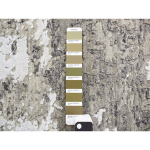 4'x6' Laurel Green, Abstract Galaxy Design, 100% Wool, Hand Knotted, Oriental Rug FWR468468