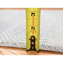 Load image into Gallery viewer, 2&#39;7&quot;x8&#39; Cloud Gray, Modern Grass Design, Wool And Silk, Hand Knotted, Tone On Tone, Runner Oriental Rug FWR468480