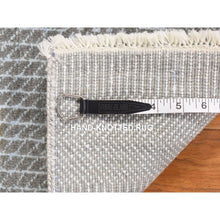 Load image into Gallery viewer, 2&#39;7&quot;x8&#39; Cloud Gray, Modern Grass Design, Wool And Silk, Hand Knotted, Tone On Tone, Runner Oriental Rug FWR468480