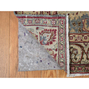 8'9"x12'6" Alabama Crimson Red, Antique Persian Khorasan, Hand Knotted, Pure Wool, Mint Condition, Full Pile and Soft, Cleaned with Sides and Ends Professionally Secured, Oriental Rug FWR468498