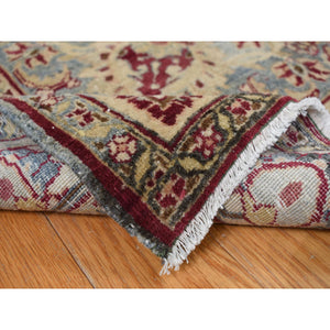 8'9"x12'6" Alabama Crimson Red, Antique Persian Khorasan, Hand Knotted, Pure Wool, Mint Condition, Full Pile and Soft, Cleaned with Sides and Ends Professionally Secured, Oriental Rug FWR468498