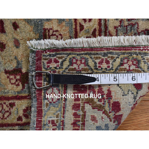 8'9"x12'6" Alabama Crimson Red, Antique Persian Khorasan, Hand Knotted, Pure Wool, Mint Condition, Full Pile and Soft, Cleaned with Sides and Ends Professionally Secured, Oriental Rug FWR468498
