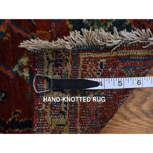 7'1"x7'1" Arctic Blue, All Over Shah Abbas Flower Design, Natural Dyes, Densely Woven, Agra, Pure Wool, Hand Knotted, Round, Oriental Rug FWR456864
