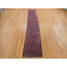 Load image into Gallery viewer, 2&#39;2&quot;x13&#39;1&quot; Imperial Red, Antique Persian Sarouk, Even Wear, Hand Knotted, Clean, Pure Wool, Sides And Ends Professionally Secured, Runner Oriental Rug FWR468540
