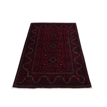 Load image into Gallery viewer, 3&#39;4&quot;x4&#39;8&quot; Chocolate Cosmos Red, Afghan Khamyab, 100% Wool, Hand Knotted, Oriental Rug FWR468546